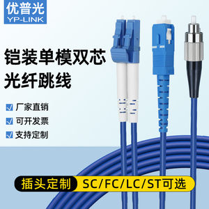 铠装光纤跳线SC转LC-FC-ST单模单芯多模双芯四芯防鼠室外抗拉光缆