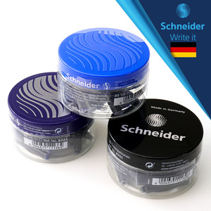 德国进口Schneider施耐德钢笔墨囊学生30支瓶装非碳素一次性2.6mm口径墨胆 墨水胆欧标钢笔通用黑色 蓝 蓝黑