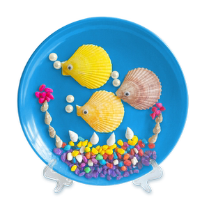 艺术新款其他3岁4岁5岁画diy手工制作 儿童贝壳包圆盘粘创意贴画