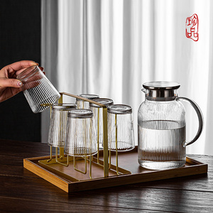 日式冷水壶玻璃耐高温凉水壶客厅待客凉水杯家用套装果汁茶壶水具