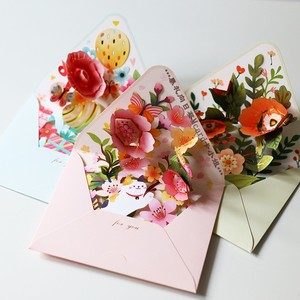 精美国产花朵立体信封创意万用贺卡教师节感谢毕业季祝福手写卡片
