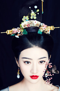 【陌上花】大唐荣耀景甜沈珍珠同款料器头饰唐风发饰簪假发配饰