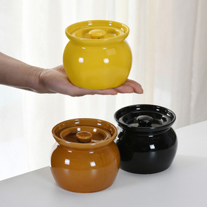 陶瓷瓦罐炖罐隔水炖炖盅一人份小汤罐带盖蒸蛋碗家用酒店小瓦罐