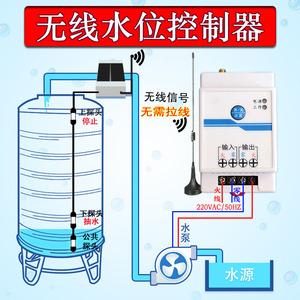 无线自动感应水位控制器 远程水塔水箱水池水泵上水智能液位开关