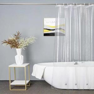 Shower Curtain Transparent Bath Waterproof White Plastic浴帘