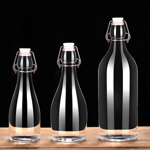 酒瓶空瓶玻璃专用一斤装带盖透明葡萄红酒白酒瓶子高档家用泡酒瓶