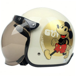 台湾evo米奇卡通半包盔哈雷电动摩托车头盔保暖男女安全帽冬季