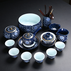 景德镇青花瓷茶具套装陶瓷工功夫茶具办公室会客用高端泡茶器茶杯