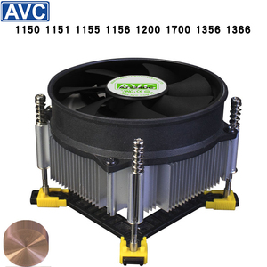 AVC 超静音intel 1150 1155 1366台式机铜芯CPU散热器4针温控风扇