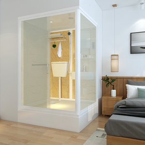 整体淋浴房 一体式卫生间长方形蹲坑款玻璃隔断洗澡房集成沐浴房