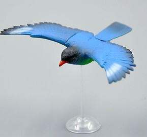 到货日本拼插动物模型 鸟类玩具模型蓝雀三宝鸟