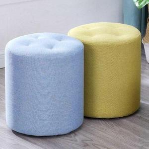 舒服大人圆沙发櫈公主皮墩子单人滑迷你客厅布艺圆凳子换鞋凳小