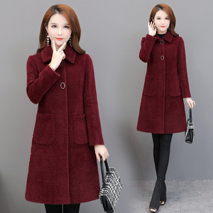 女装 中长款毛呢外套 简凡外套女