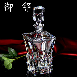 波西米亚水晶方形威士忌酒樽洋酒酒瓶酒壶醒酒器