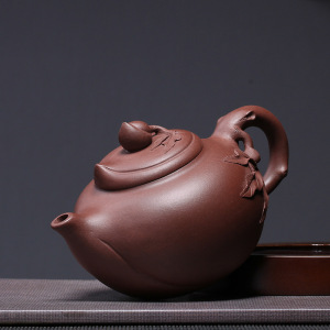 【】曹志刚寿桃壶全手工茶壶茶具紫砂壶原矿紫泥