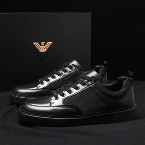 利登阿玛尼高档男鞋真皮2021春秋季新款男士休闲皮鞋板鞋男韩版潮