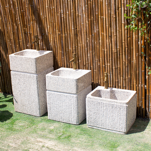 别墅户外石头洗手盆花园儿童洗手池室外庭院水池院子拖把池洗菜池