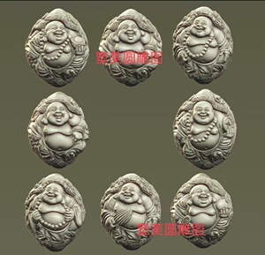 stl圆雕图三维立体风景弥勒佛核雕橄榄核雕刻图精雕图纸x0939