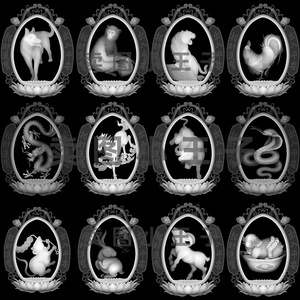 12生肖全套椭圆挂件浮雕x0514tb249581404阿里巴巴为您推荐灰度图