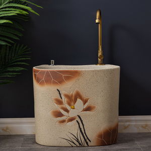 家用卫生间拖把池拖布池阳台中式庭院墩布池陶瓷水池洗拖地盆15