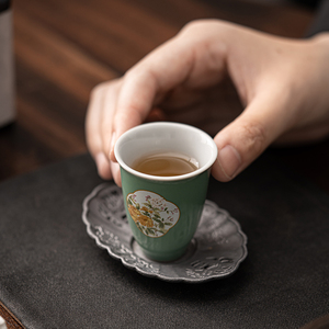 手工陶瓷品茗杯小茶杯主人杯酒店茶室茶楼家用茶具单个性直口杯子