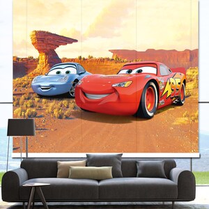 汽车总动员1 闪电麦昆 戈壁 卡通车 荒漠 动漫莎莉 卷帘窗帘