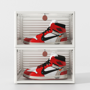 加厚亚克力透明正开鞋盒网红aj球鞋展示盒塑料鞋柜防氧化收纳盒子