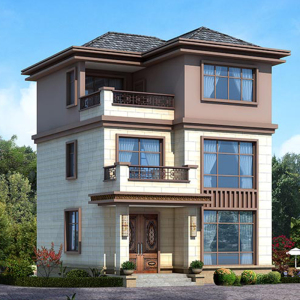 中式二层乡村别墅设计图纸农村自建房全套施工图纸别墅外观效果图