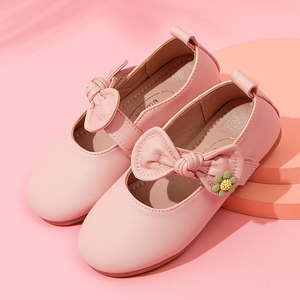 儿童皮鞋女公主鞋2020春秋鞋粉色女童鞋子小女孩软底百搭真皮单鞋