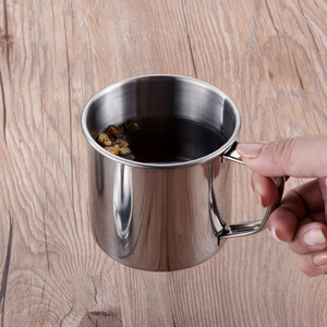 304不锈钢口杯带盖茶缸子带手柄铁杯子刻字家用幼儿园儿童小水杯