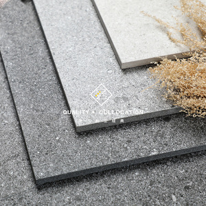 中式禅意通体颗粒地板砖花园设计师水磨石瓷砖防滑粗糙面客厅地砖