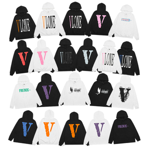 vlonefastfriends王一博同款美式潮牌反光大v男女宽松连帽卫衣
