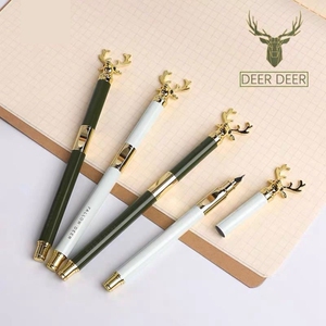 独角鹿钢笔火爆款可爱少女心文具麋鹿造型中学生用正姿金属43210