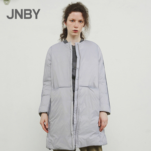 jnby/江南布衣2018冬新品圆领优雅长款气质羽绒服大衣女