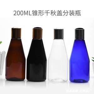厂家生产200ml毫升电化铝千秋盖PET塑料瓶乳液精油分装瓶洗发水瓶