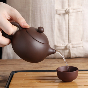 全手工倒把西施壶茶壶宜兴名家原矿过滤紫砂壶套装茶具纯包邮