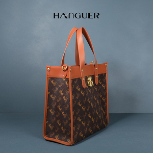hanguer&ck 中国风ghg战马系列 大气手提托特包女包包水桶斜挎包