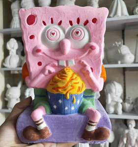 海绵宝宝石膏模具胶套乳胶模型摆摊石膏像彩绘diy娃娃制作白胚