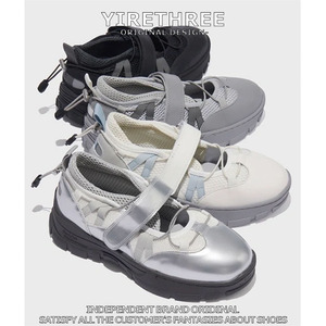 RockF*sh联名韩版小众老爹鞋女2024新款魔术贴机能风芭蕾舞运动鞋