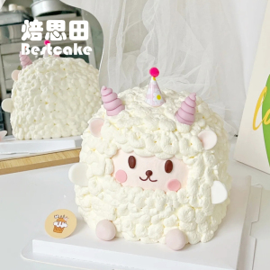 北京立体动物半翻糖小羊生日蛋糕上海深圳西安成都郑州同城配送