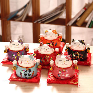 招财猫小摆件陶瓷创意礼品家居装饰日本存钱罐客厅家用开业发财猫