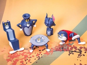 玩具动漫6款猫和老鼠汤姆猫沙雕猫造型手办盲盒娃娃机代发