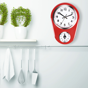 挂钟免打孔静音家用厨房专用定时磁吸石英时钟简约创意计时器钟表