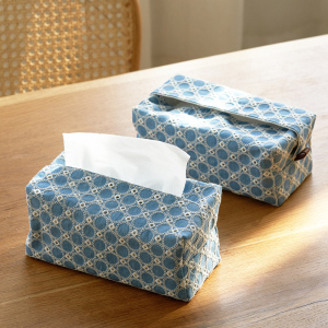 肆月颜容 抽纸盒 家用创意纸巾盒布艺客厅卧室车载纸巾套日式棉
