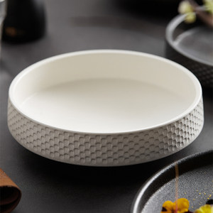 日式磨砂仪式感餐具陶瓷沙拉盘高级感创意深盘西餐餐盘意面盘汤盘