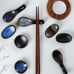 筷子托陶瓷家用日式搁筷子架托创意餐桌勺筷托精致可爱筷枕放筷子