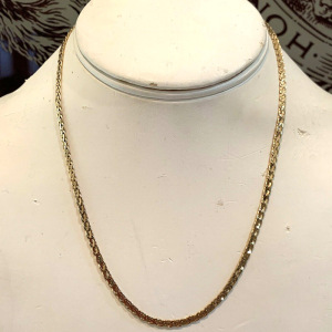 精奇首饰意大利14k黄金平纹编织链条项链41.4厘米6.9克 3毫米推荐