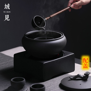 域见火山石煮茶器古法陶瓷茶具电陶炉高端老白茶套装煮茶壶煮茶炉