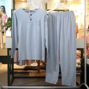 安之伴夏季丝光爽棉男士运动无袖背心套装家居服睡衣睡裤特价清仓0人