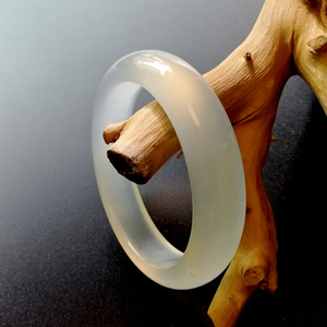 岫玉手镯辽宁岫岩玉冰种冰透白冰玉镯高冰秀玉飘花古风天然翡翠